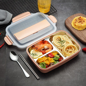 Stainless Steel Lunch Box With Spoon Leak-proof Lunch Bento Boxes