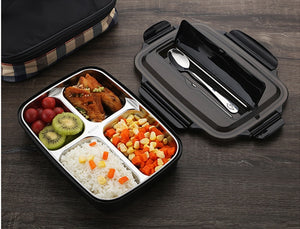 Stainless Steel Lunch Box With Spoon Leak-proof Lunch Bento Boxes