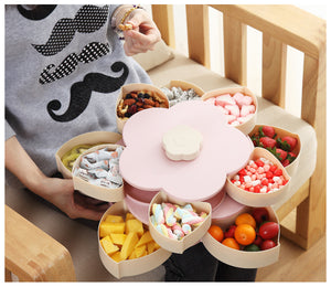 Creative Double-layer Rotary Storage Box Flower