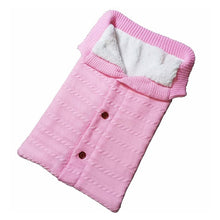 Load image into Gallery viewer, CALOFE Baby Sleeping Bag Thicken Envelope Winter Kids Stroller Sleepsack Knitted Sleep Sack Newborn Swaddle Knit Wool Slaapzak