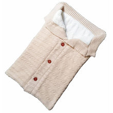 Load image into Gallery viewer, CALOFE Baby Sleeping Bag Thicken Envelope Winter Kids Stroller Sleepsack Knitted Sleep Sack Newborn Swaddle Knit Wool Slaapzak