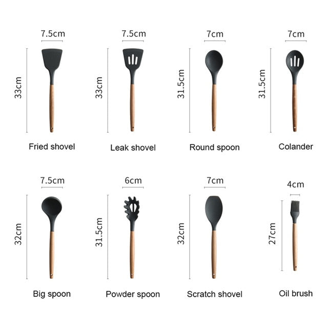 pack Silicone Kitchen Cooking Tools