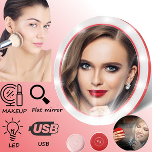 Lighted Mini Circular Makeup Mirror