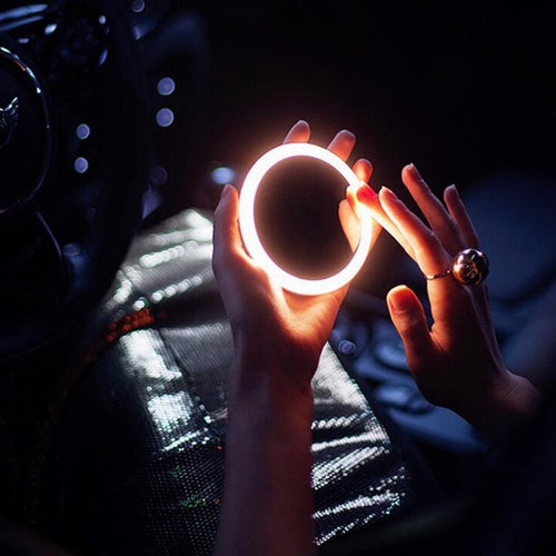 Lighted Mini Circular Makeup Mirror