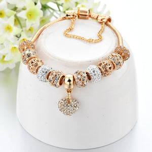 Crystal Heart Charm Bracelets