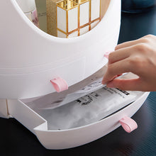 Load image into Gallery viewer, USB Rechargeable Makeup Organizer Cosmetic Storage Box Portable Jewelry Container Dust proof Drawer Waterproof Mirror LED Light