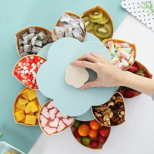 Creative Double-layer Rotary Storage Box Flower