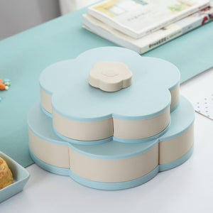 Creative Double-layer Rotary Storage Box Flower