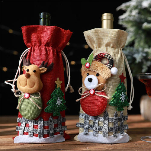 Christmas Red Wine Bottle Cover