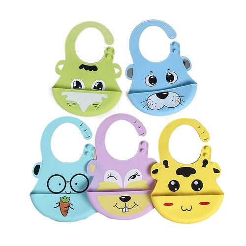 Cartoon Baby Silicone Bibs Waterproof