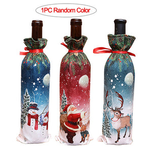 Christmas Red Wine Bottle Cover