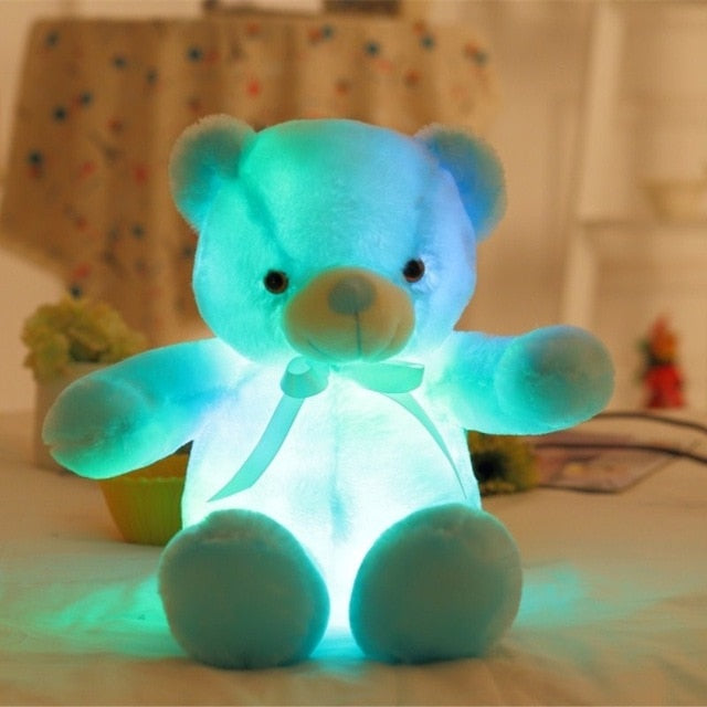 Kawaii Bear Led Pillow Light Up Stuffed Animal Plush Toys Lovely Plush Bear Light Up Pillow Gifts for Girls Christmas Gifts 50cm