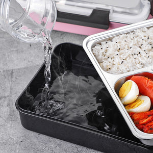 Stainless Steel Lunch Box With Spoon Leak-proof Lunch Bento Boxes