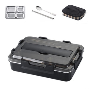 Stainless Steel Lunch Box With Spoon Leak-proof Lunch Bento Boxes