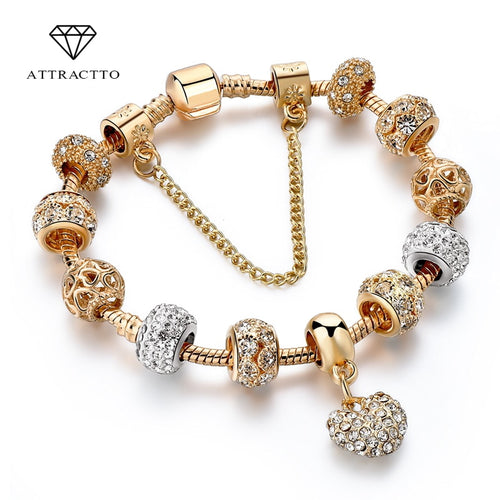 Crystal Heart Charm Bracelets