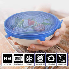 Load image into Gallery viewer, Silicone Stretch Lids (Set of 6) Reusable Food