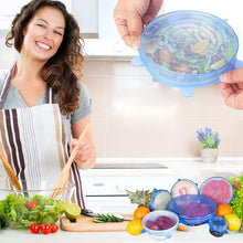 Load image into Gallery viewer, Silicone Stretch Lids (Set of 6) Reusable Food